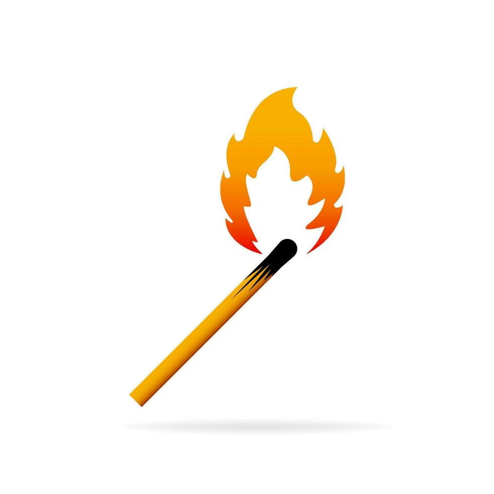 fuego fuego fósforo. resumen plano icono en blanco antecedentes. vector ilustración diseño