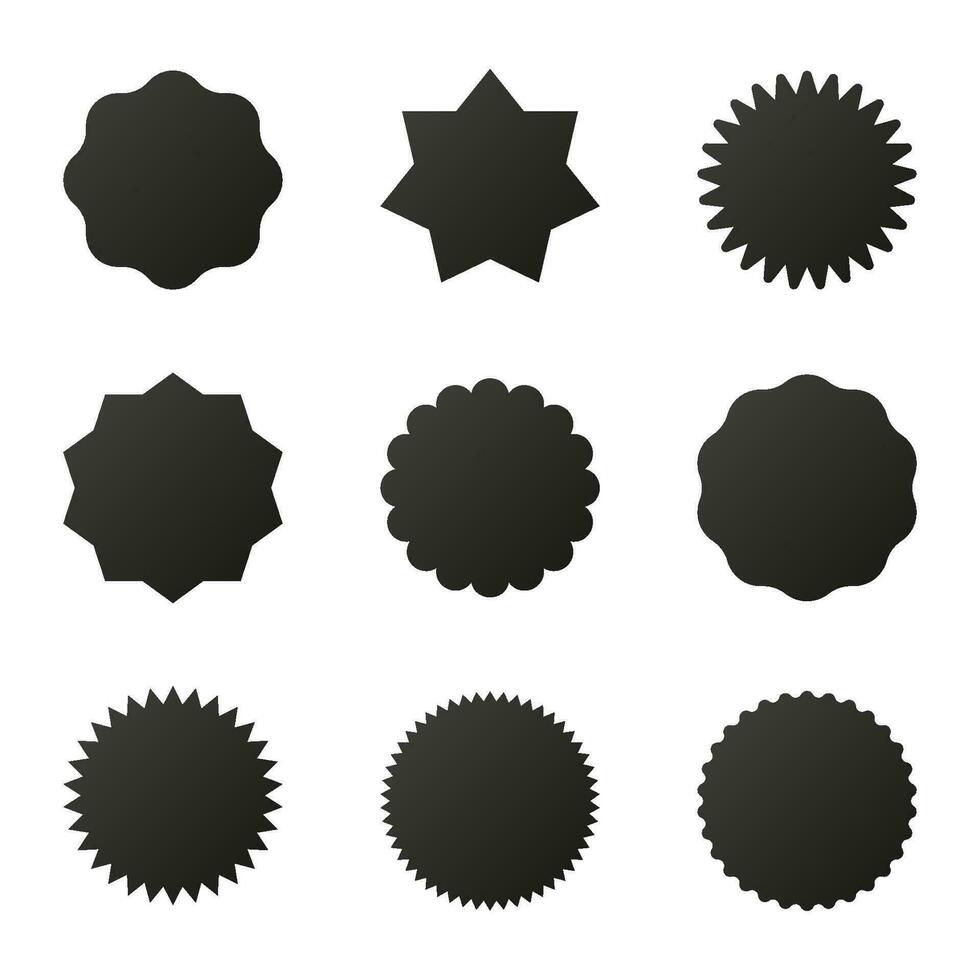 Set label in retro style on white background. Sticker template. Vector illustration.