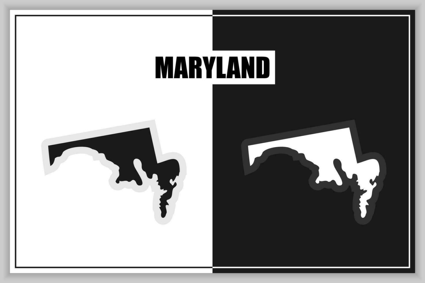 plano estilo mapa de estado de Maryland, EE.UU. Maryland describir. vector ilustración