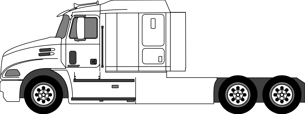 cap semi-tractor truck vector