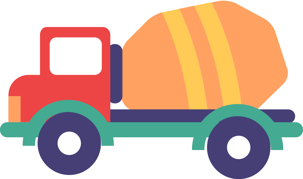 concrete mixer truck vector