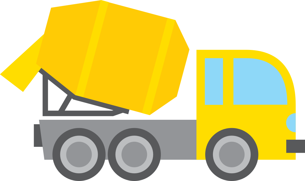 concrete mixer truck vector