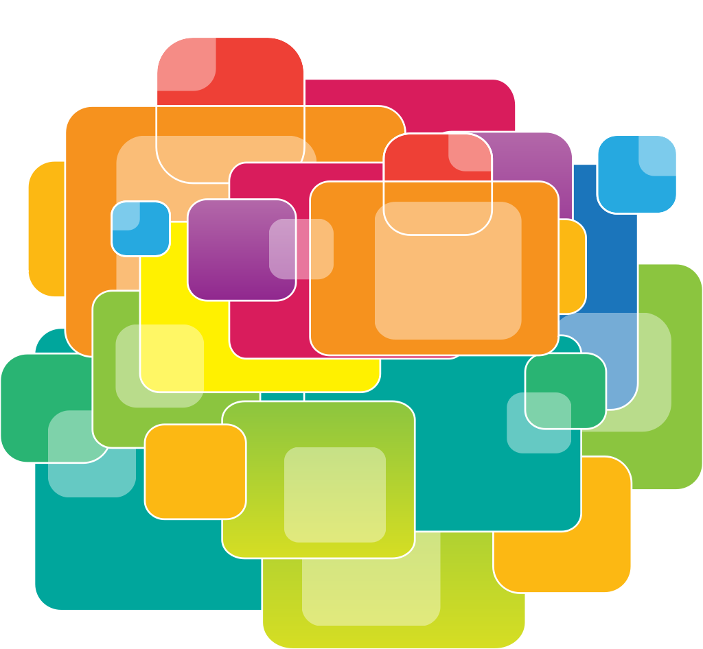 Geometric round square collage vector