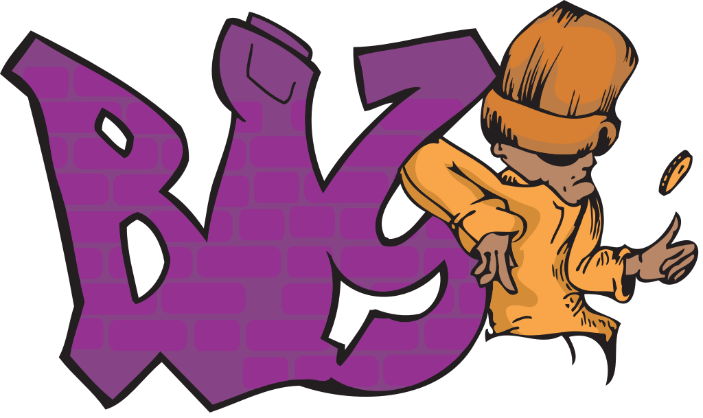Graffiti typography character vector