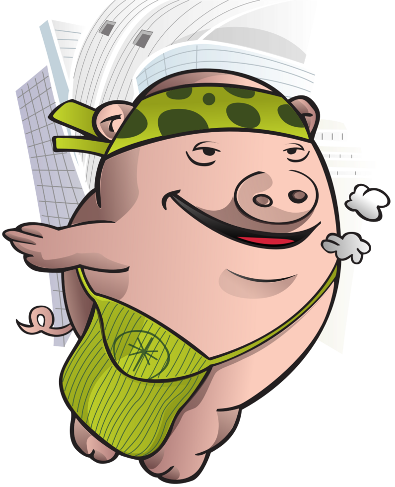 Graffiti pig character vector