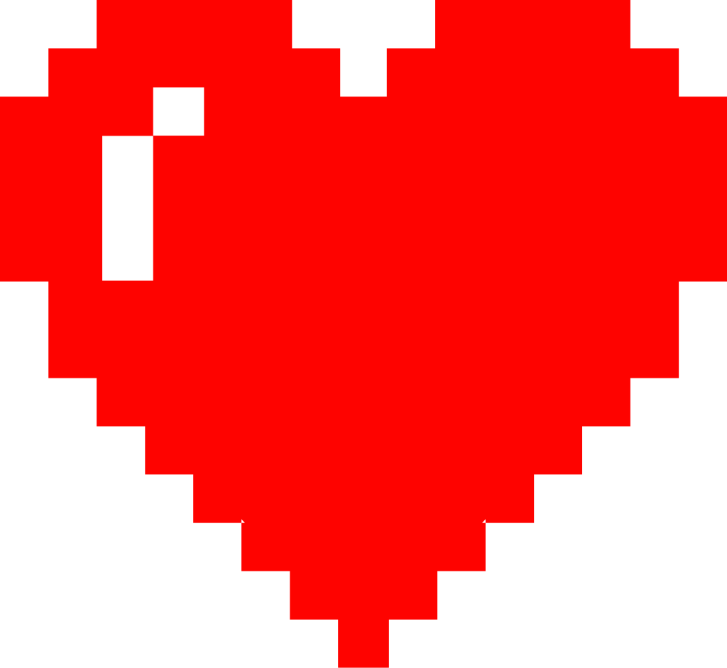 Heart pixelate vector