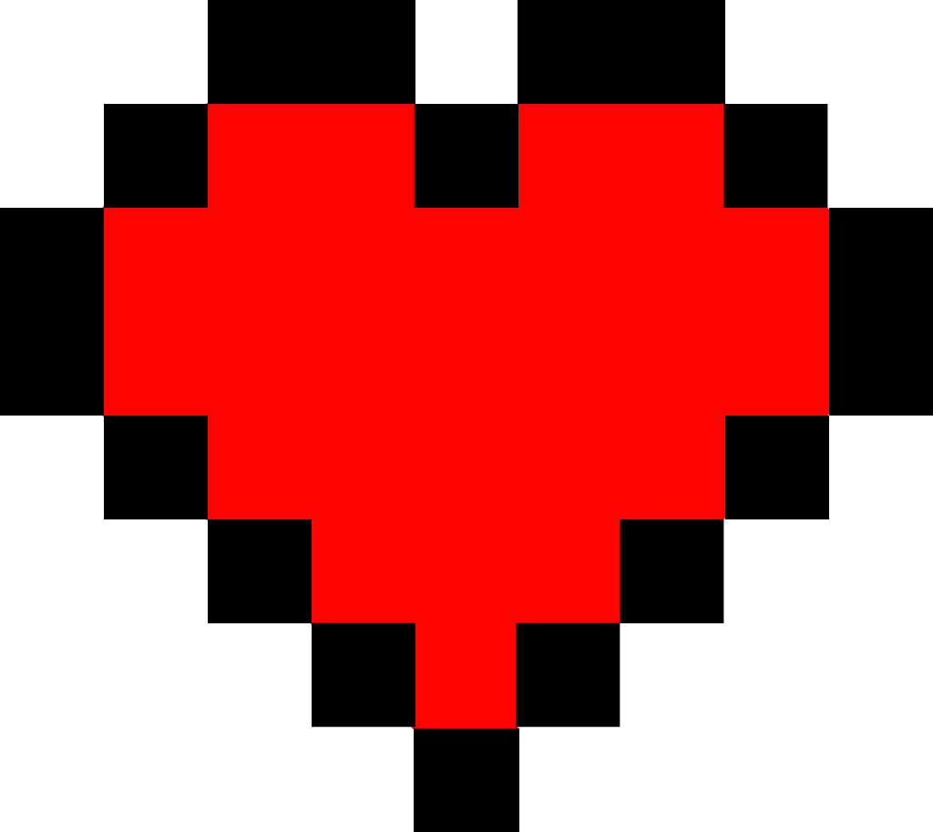Heart pixelate vector