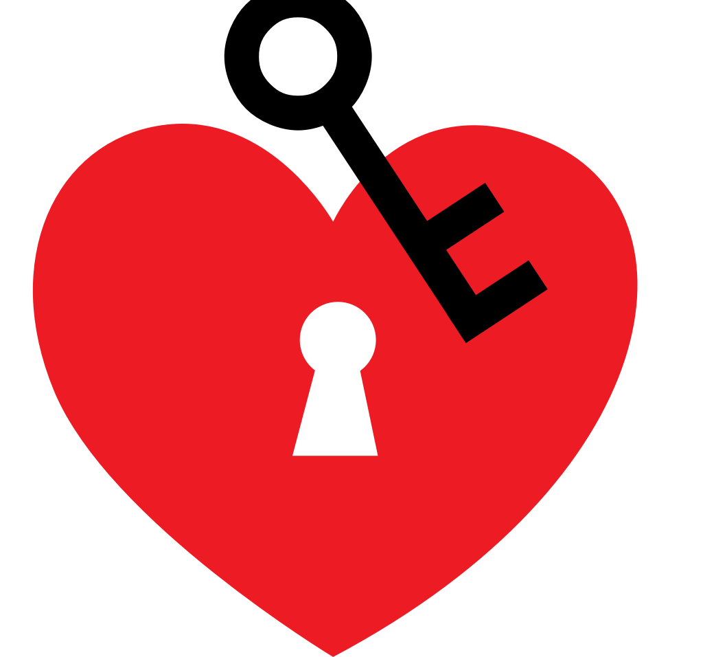 Heart key vector