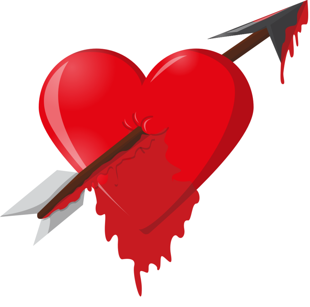 heart arrow dripping blood vector