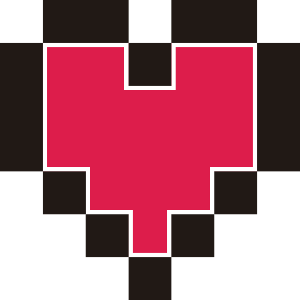 Heart pixelate vector