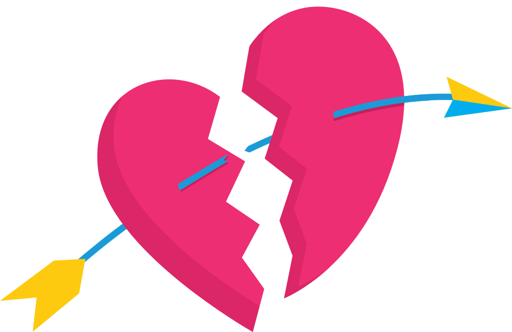 Cute heart with arrow vector