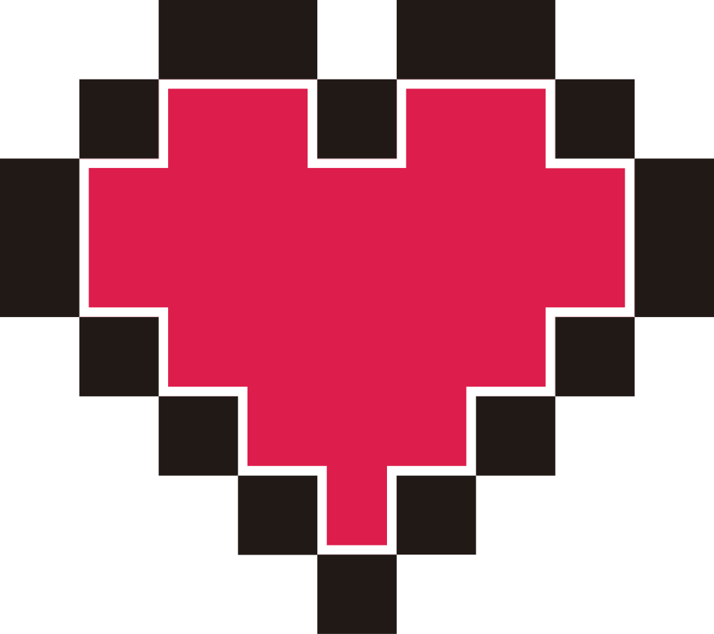Heart pixelate vector