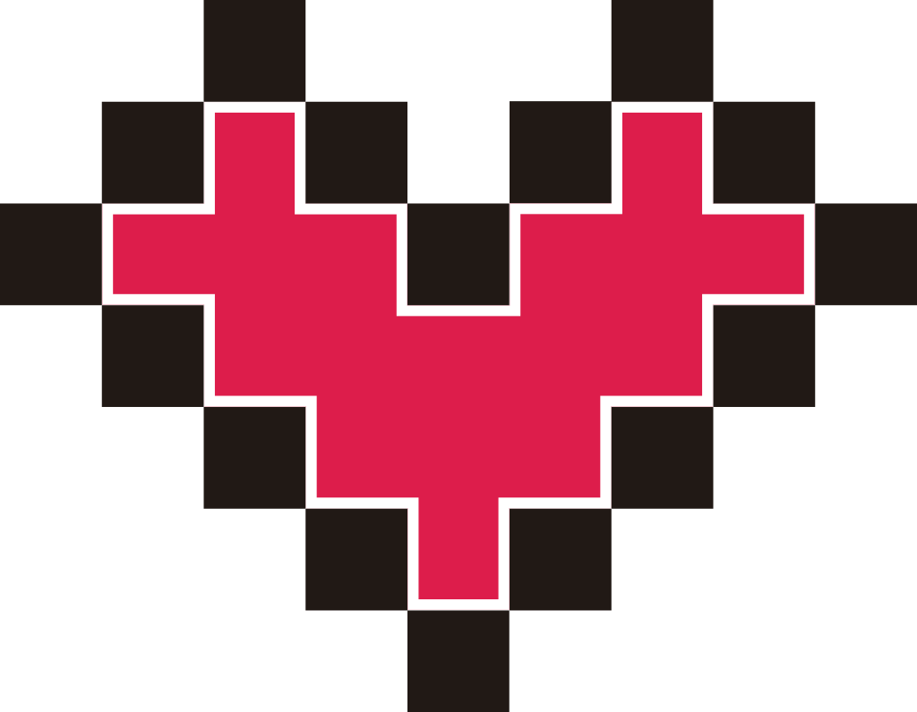 Heart pixelate vector