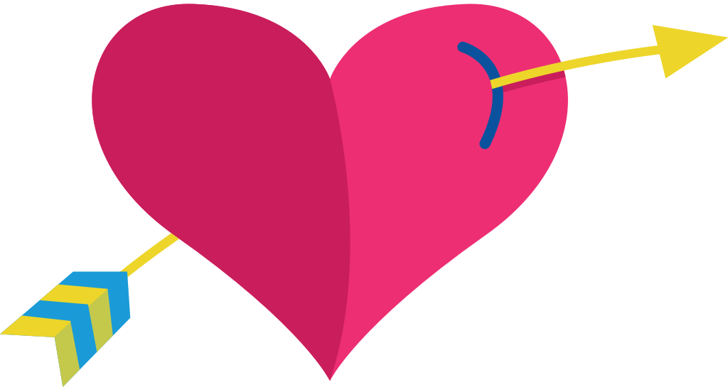 Cute heart with arrow vector