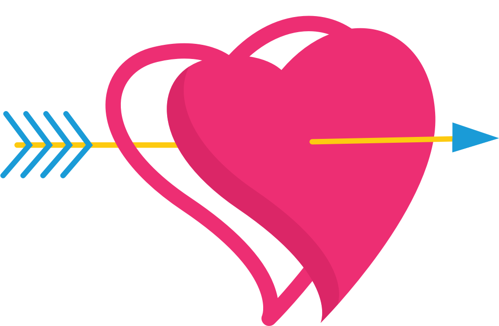 Cute heart with arrow vector