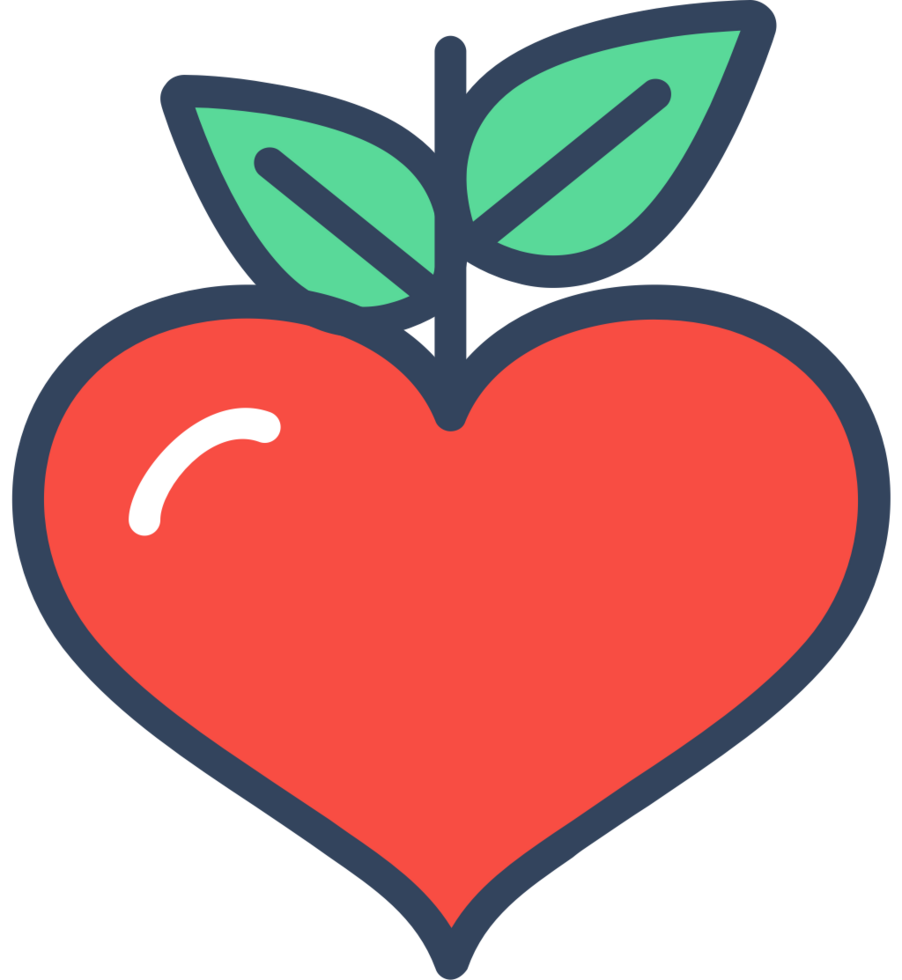 Flat line heart vector