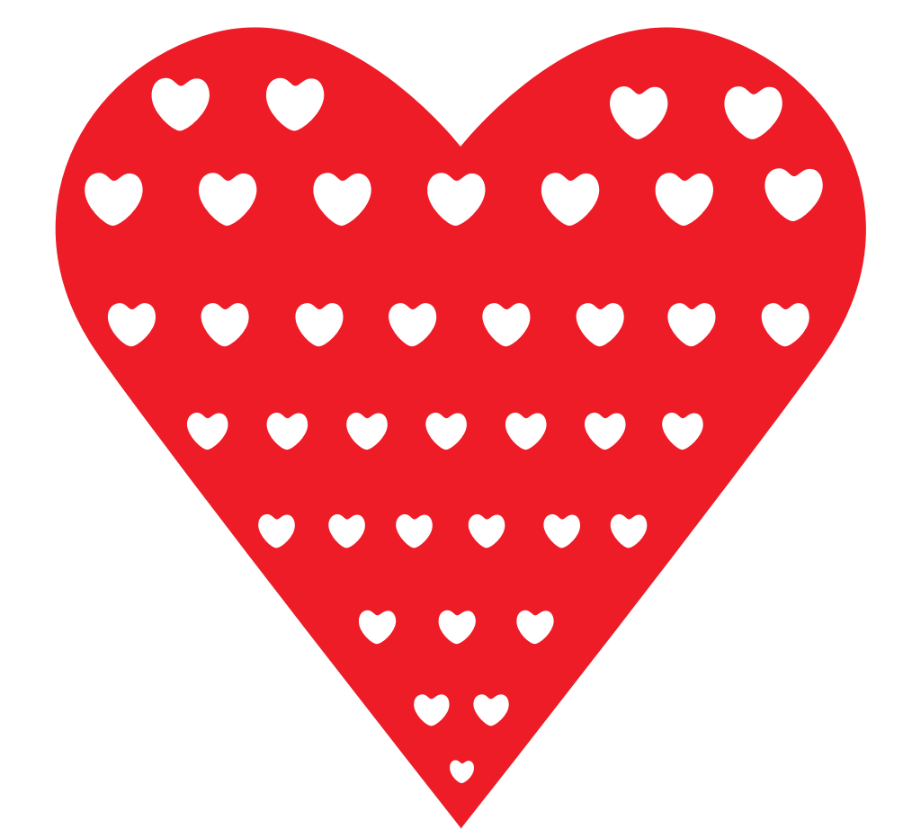 Heart with pattern vector