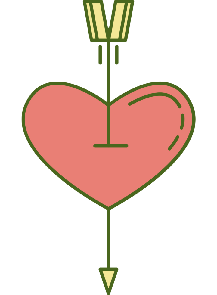 Cure heart with arrow vector