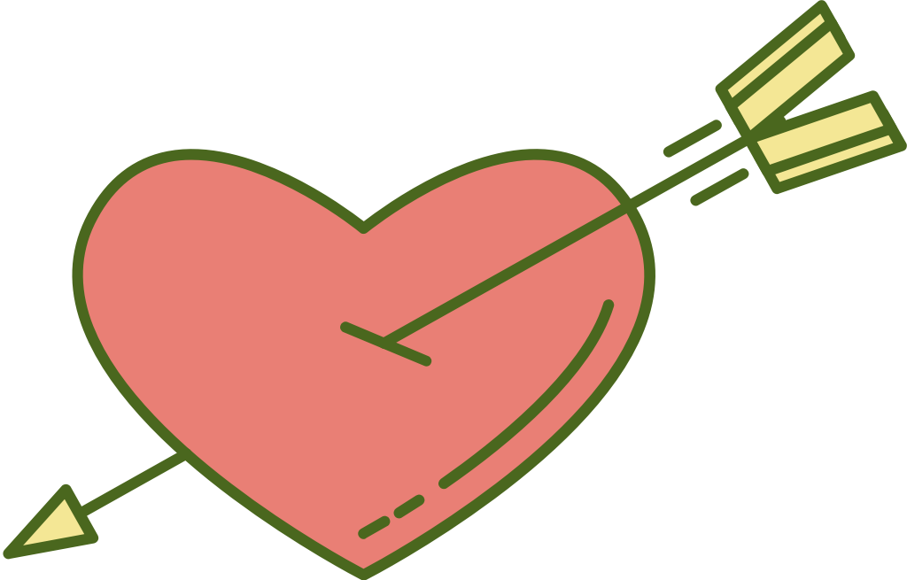 Cure heart with arrow vector