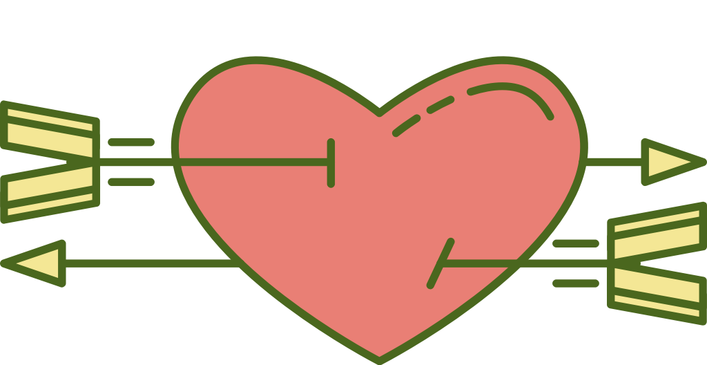 Cure heart with arrow vector