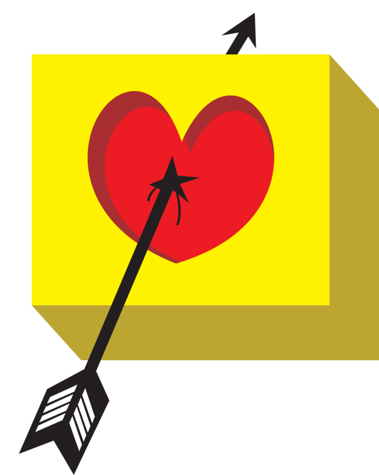 Arrow through heart vector