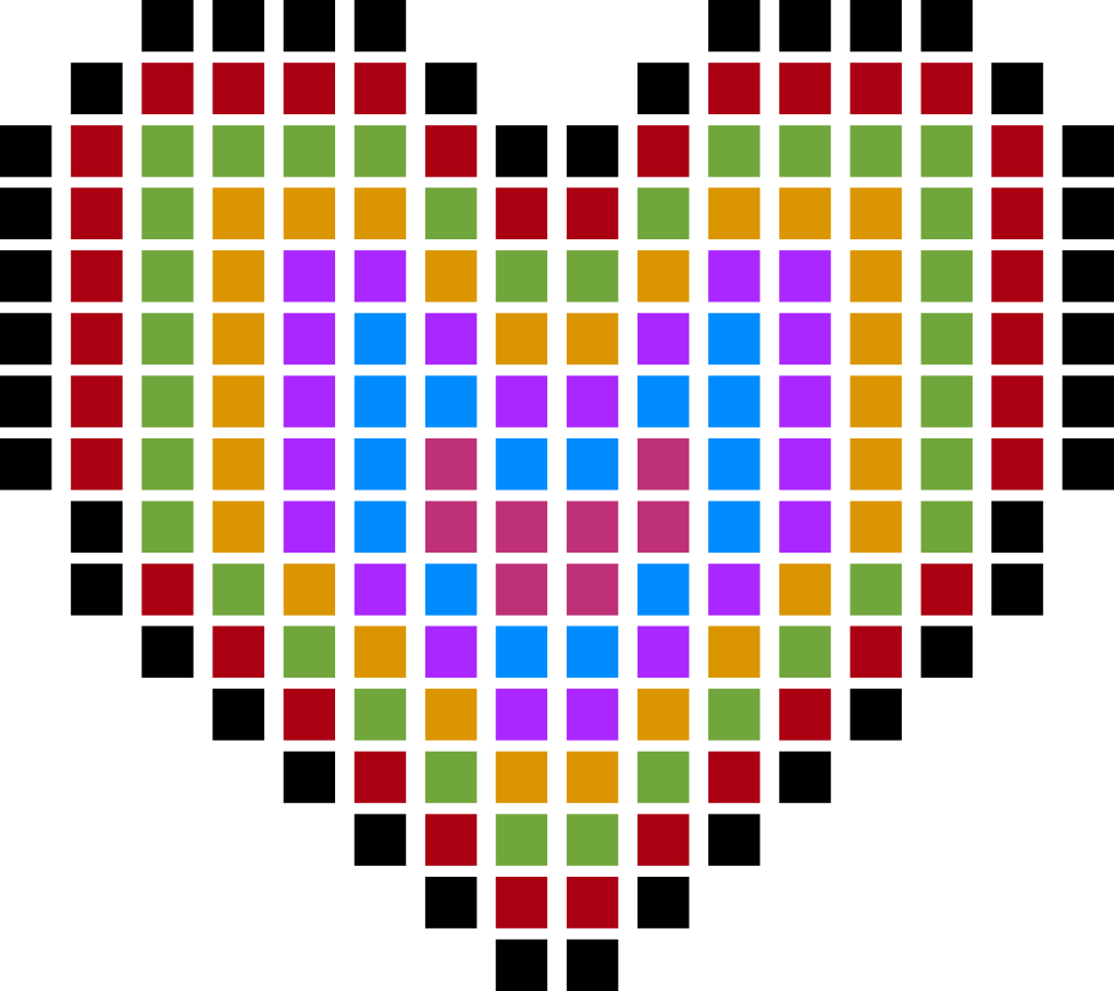 Heart pixelate vector