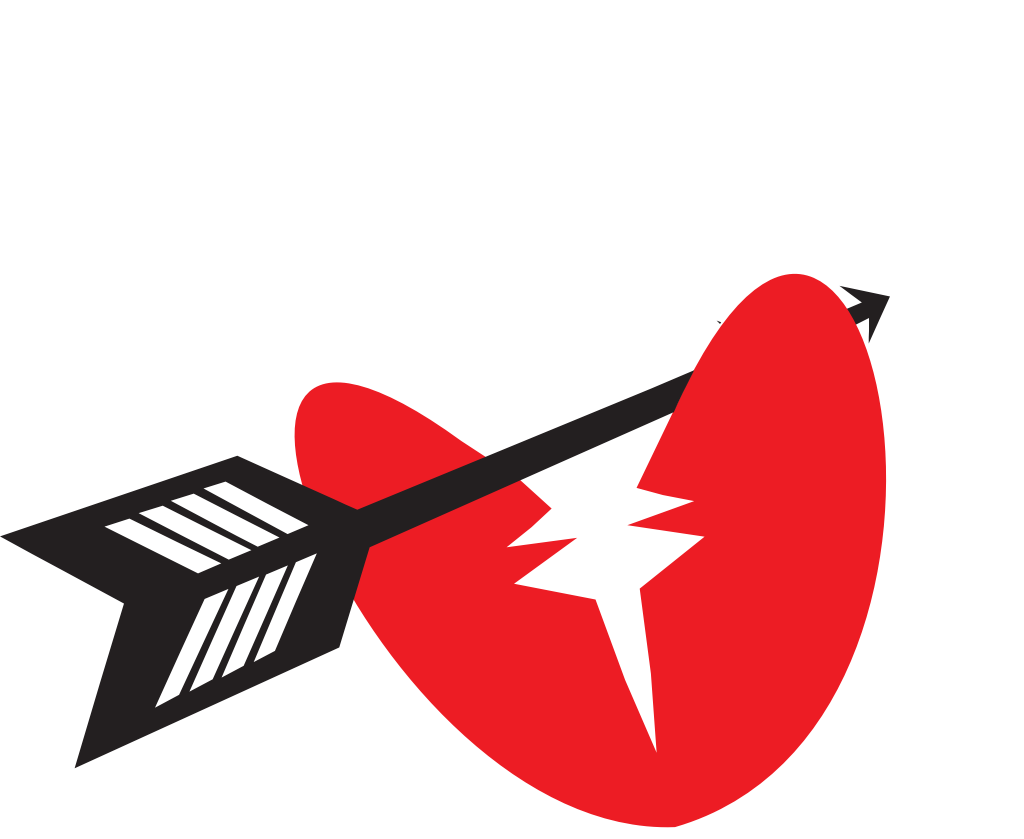 Arrow through heart vector