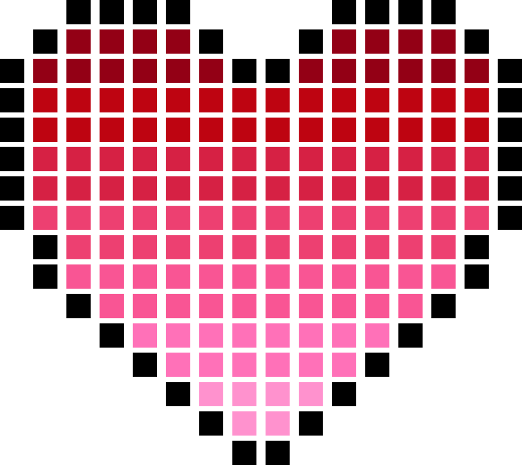 Heart pixelate vector