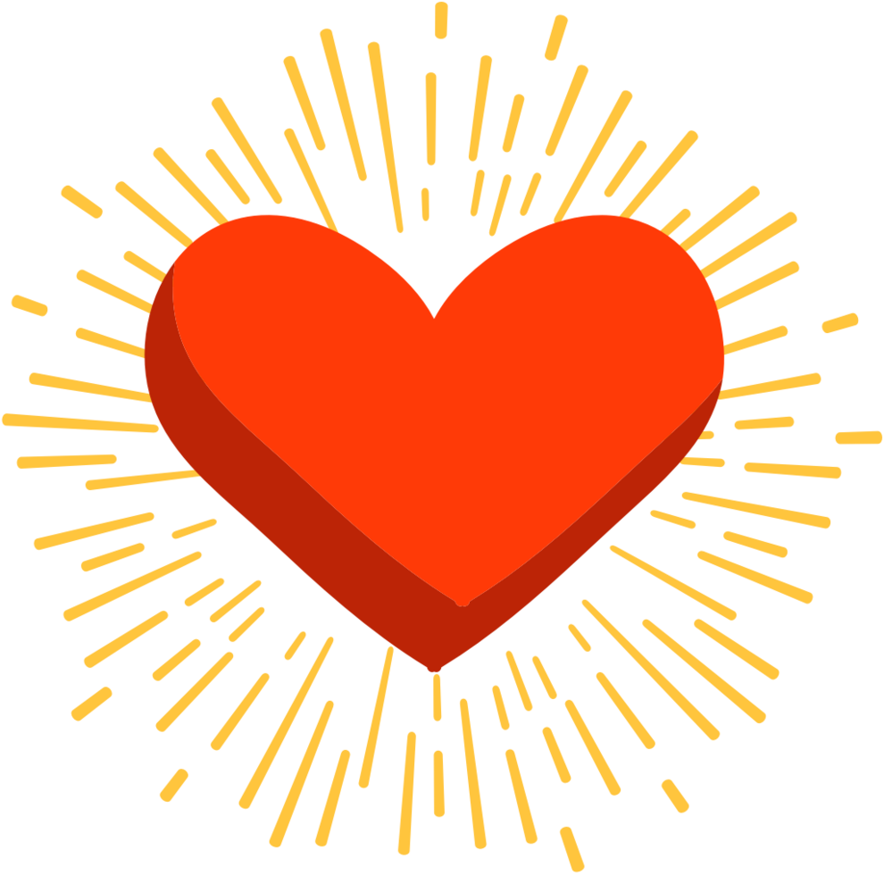 Heart sun burst vector