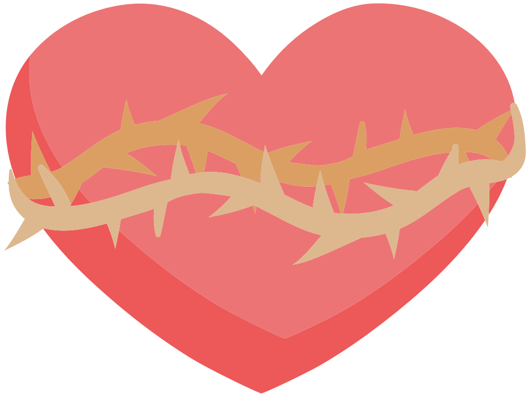 Heart with thorn vector
