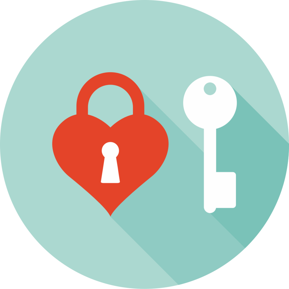 Heart key hole vector