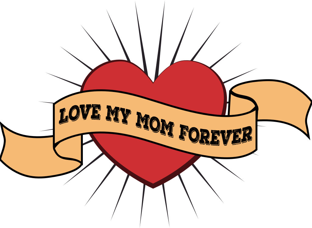 Heart love my mom forever vector