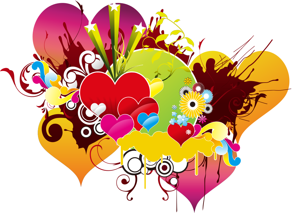 Heart graphic composition vector