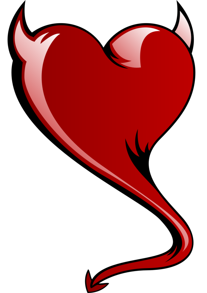 Heart with horn tattoo vector