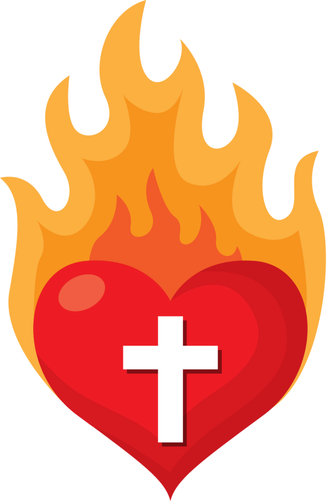 fuego sagrado del corazón vector