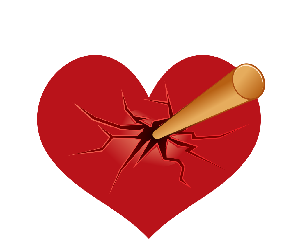 Heart arrow struck vector