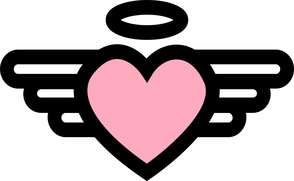 Heart icon wing vector