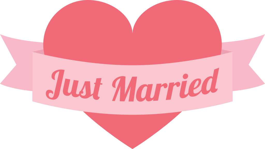 Heart just married vector