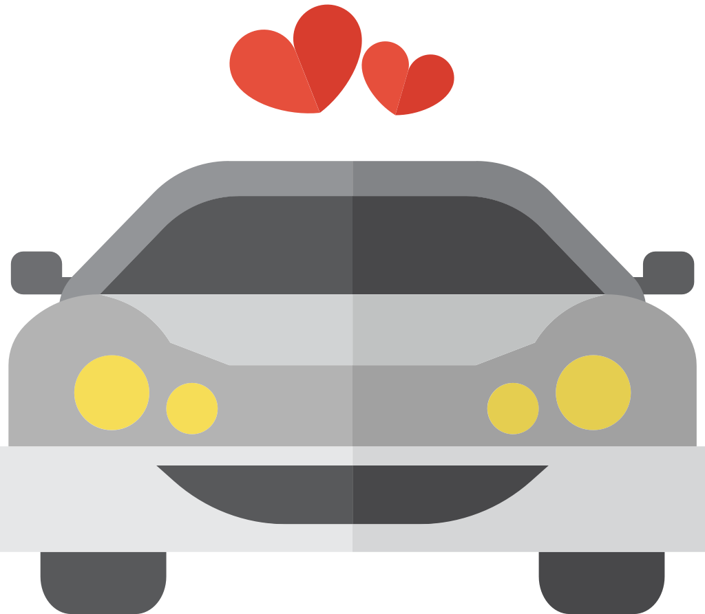 Heart wedding car vector