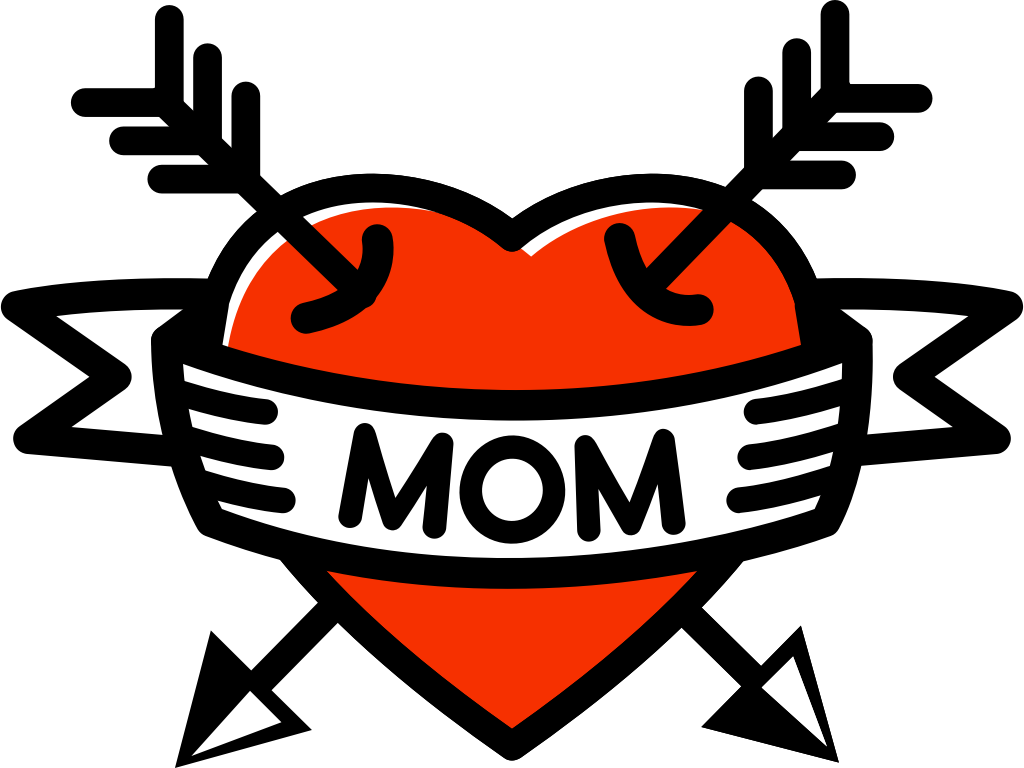 Heart mom tattoo vector