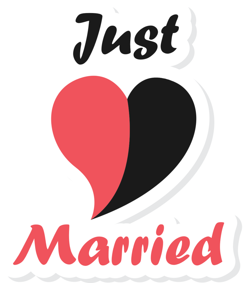 Heart just married vector