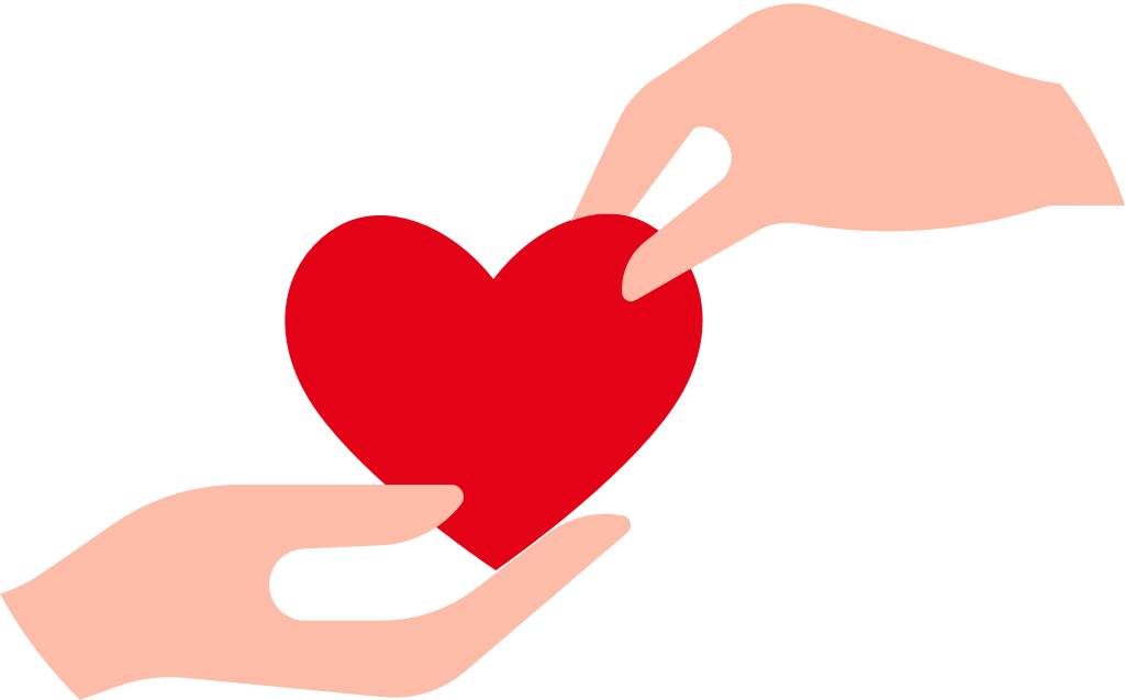 Heart helping hand vector