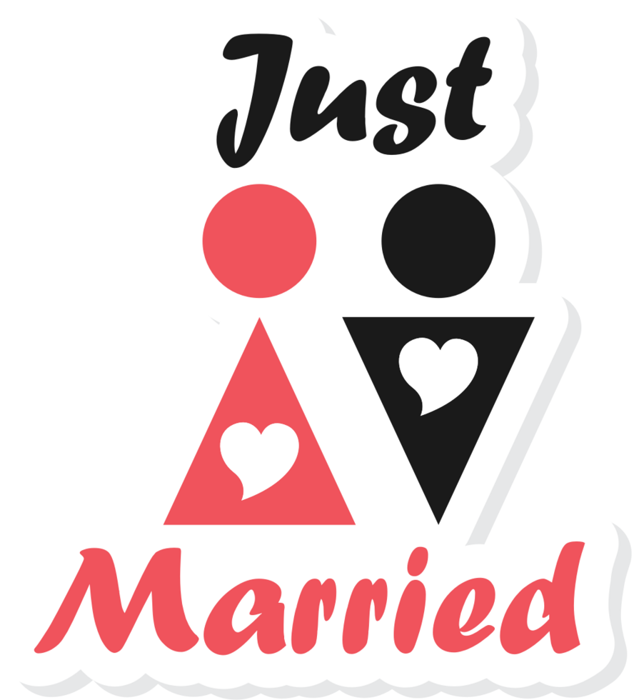 Heart just married vector
