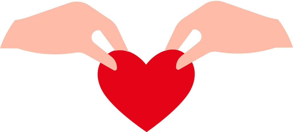 Heart helping hand vector