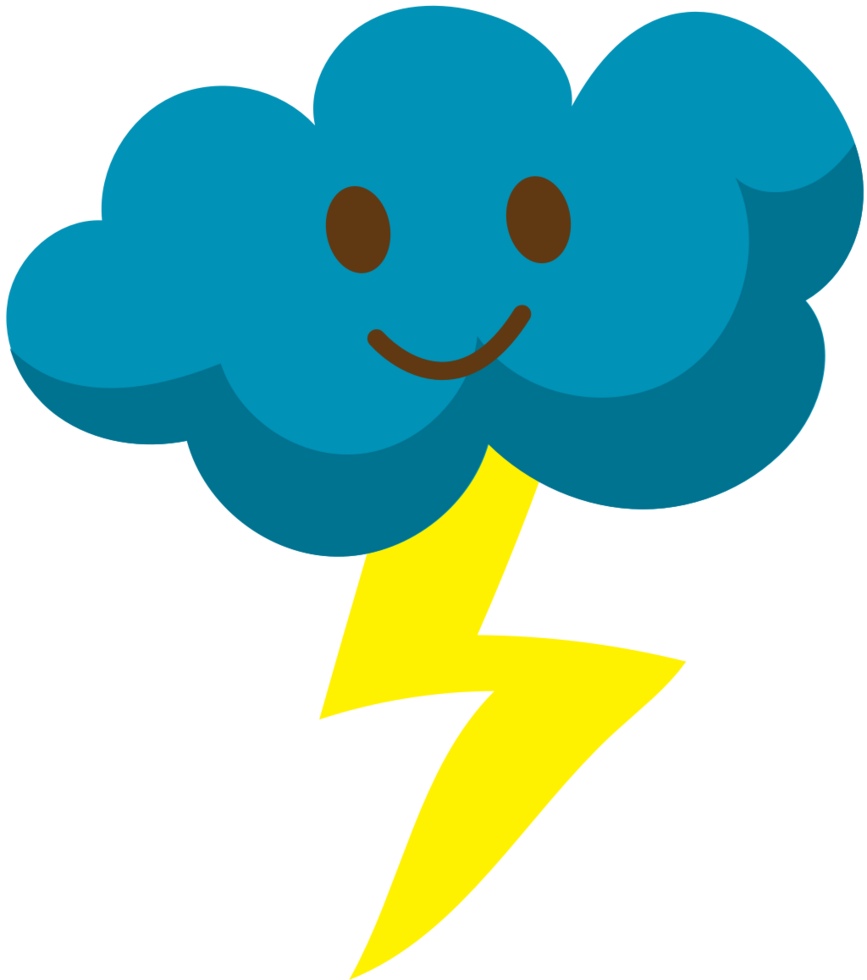 Lightning and cloud cute vector