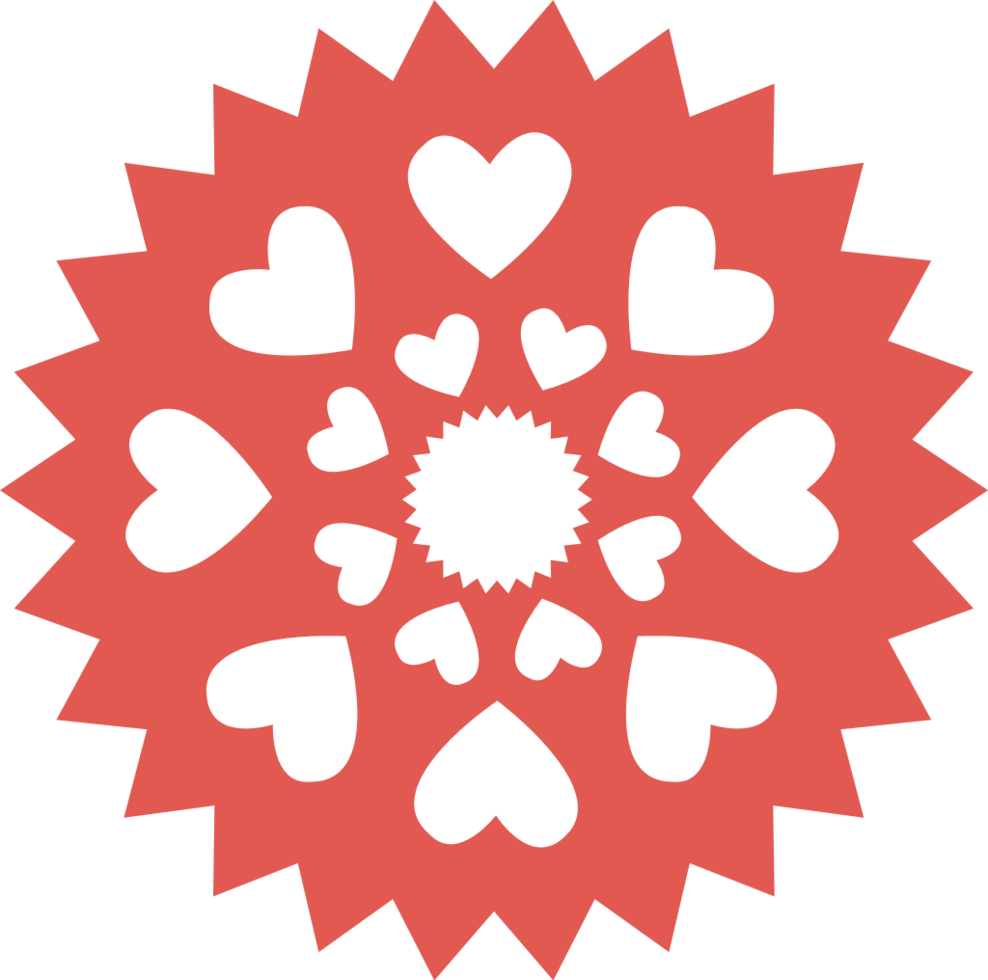 Heart snow flake vector