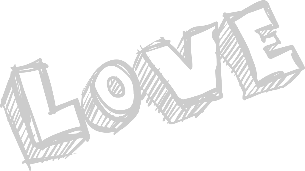 Love doodle typography vector