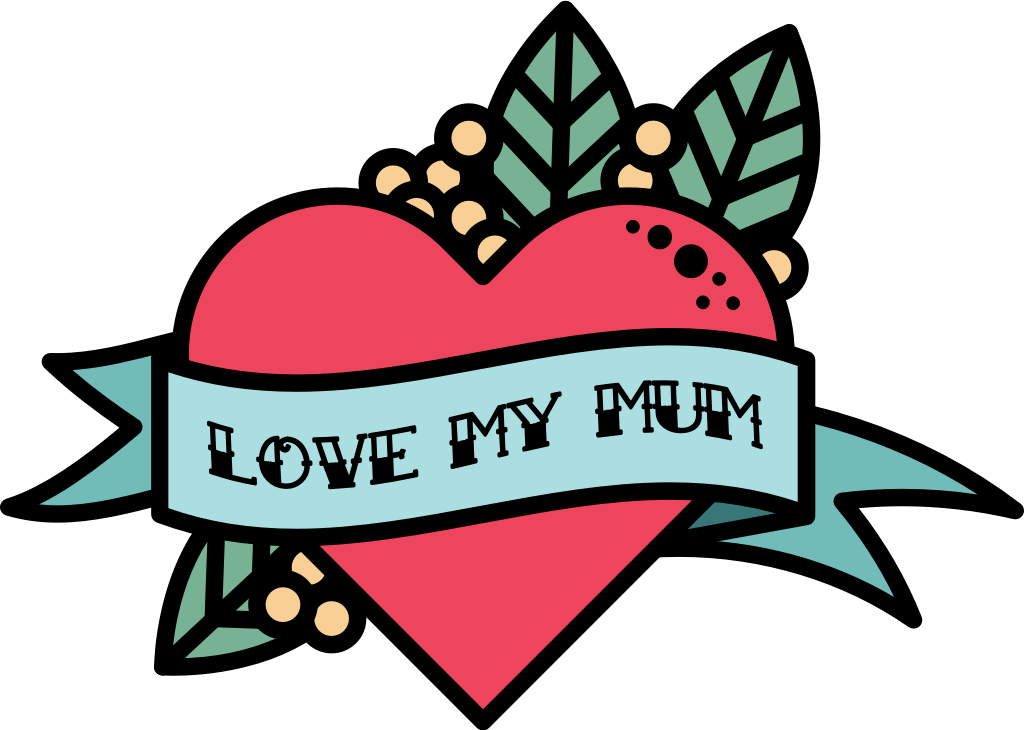 Heart mom tattoo vector