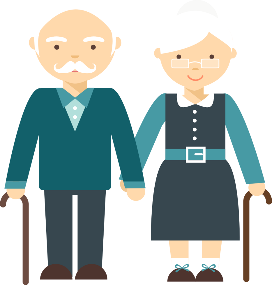 Senior couple in love vector