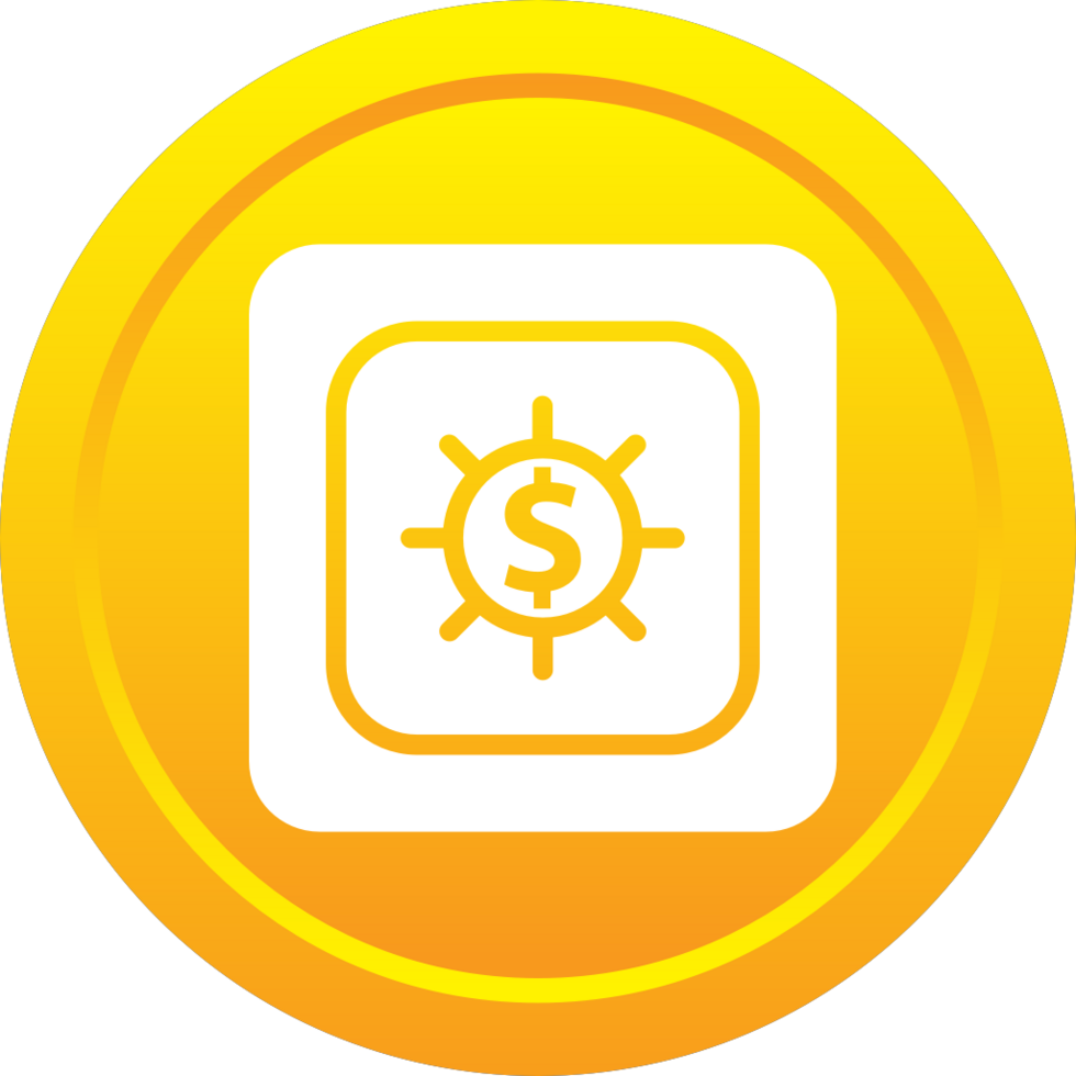 Gold coin safety box vector